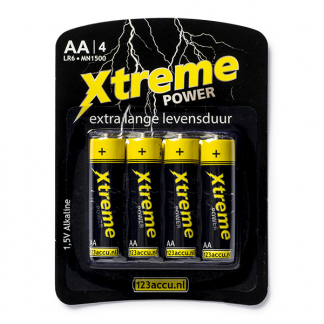 123accu AA batterij | Xtreme Power | 4 stuks (Alkaline) MN1500C K105005156 - 