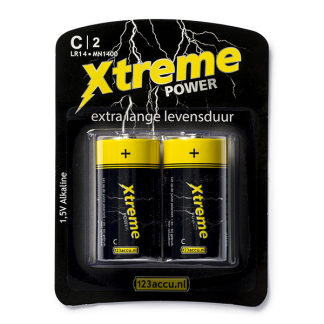 123accu C LR14 batterij - Xtreme Power - 2 stuks (Alkaline, 1.5 V) ADR00043 K105005158 - 