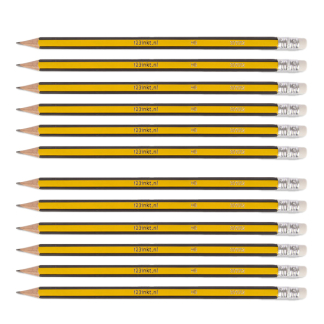 123inkt Potlood | 12 stuks (HB, Gum) 122-HB V071000202 - 1