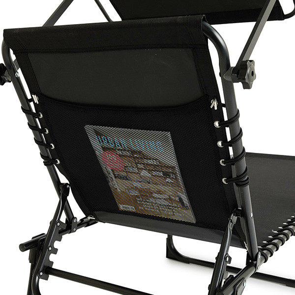 909 Outdoor Ligbed | 909 Outdoor | 189 x 59 x 30 cm (Met afdakje, Verstelbare rugleuning, Zwart) HET.OU.0161.134.AN K170105681 - 4