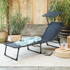 909 Outdoor Ligbed | 909 Outdoor | 189 x 59 x 30 cm (Met afdakje, Verstelbare rugleuning, Zwart) HET.OU.0161.134.AN K170105681 - 6
