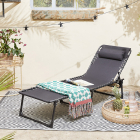 909 Outdoor Ligbed | 909 Outdoor | 189 x 59 x 30 cm (Met kussen, Verstelbare rugleuning, Zwart) HET.OU.0161.093.ZW K170105682 - 5