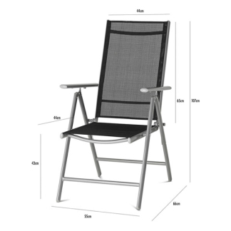 909 Outdoor Tuinstoel | 909 Outdoor | 66 x 55 x 107 cm (2 stuks, Inklapbaar) HET.OU.0161.098.ZW K170105673 - 4