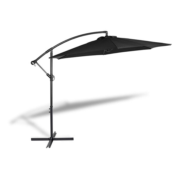 909 Outdoor Zweefparasol | 909 Outdoor | Ø 300 x 250 cm (Zwart, Rond) HET.OU.0161.043.ZW K170105684 - 1