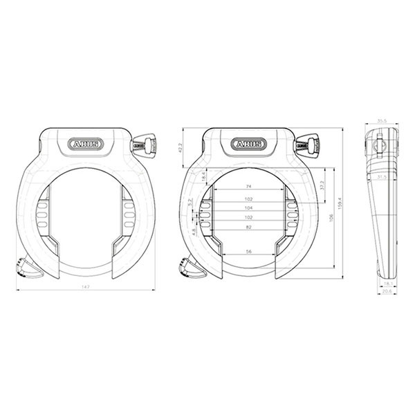 ABUS Ringslot | ABUS | Pro Amparo 4750SL R | 86 mm (2 sleutels, ART-2 keurmerk, Zwart) A023 K170404233 - 4