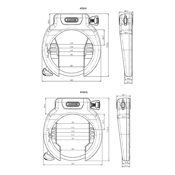 ABUS Ringslot | ABUS | Pro Amparo 4750XL R | 89 mm (2 sleutels, ART-2 keurmerk, Zwart) 69354 K170404231 - 4
