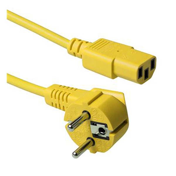 ACT C13 kabel | ACT | 0.6 meter (Haaks, Geel) AK5140 K010806161 - 2