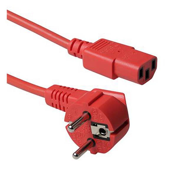 ACT C13 kabel | ACT | 1.2 meter (Haaks, Rood) AK5129 K010806147 - 2