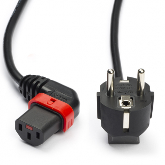 ACT C13 kabel | ACT | 1 meter (Haaks, Links, IEC lock) AK5258 K010806114 - 