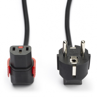 ACT C13 kabel | ACT | 1 meter (Haaks, Omlaag, IEC lock) AK5255 K010806109 - 1