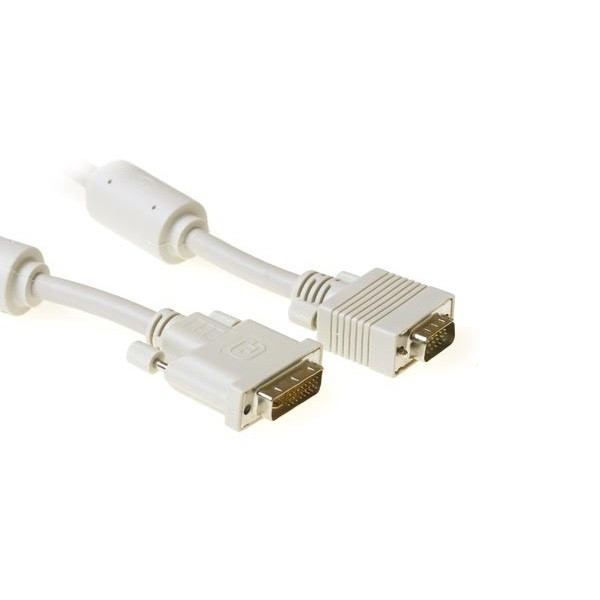 ACT DVI naar VGA kabel | ACT | 1.8 meter (DVI-A, 100% koper, Verguld, Wit) AK3650 K010406462 - 1