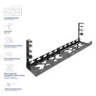 ACT Kabelgoot bureau | ACT | 72 x 13 x 19 cm (Verstelbaar, Met klemmen, Metaal) AC8379 K090200094 - 5