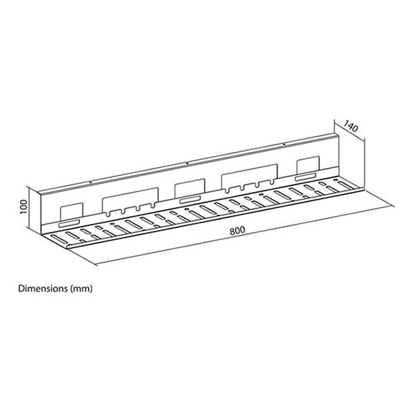 ACT Kabelgoot bureau | ACT | 80 x 14 x 10 cm (Schroefmontage, Metaal) AC8381 K090200096 - 2