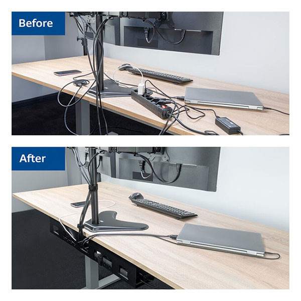 ACT Kabelgoot bureau | ACT | 80 x 14 x 10 cm (Schroefmontage, Metaal) AC8381 K090200096 - 3