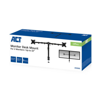 ACT Monitorbeugel | ACT | 10 tot 32 inch (Ergonomisch, Draai, zwenk en kantelbaar, 2 schermen, Max. 16 kg) AC8302 K101501128 - 6