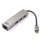 Netwerkadapter USB C naar RJ45 - ACT (USB 3.1, 3 x USB A, 5 Gbps)