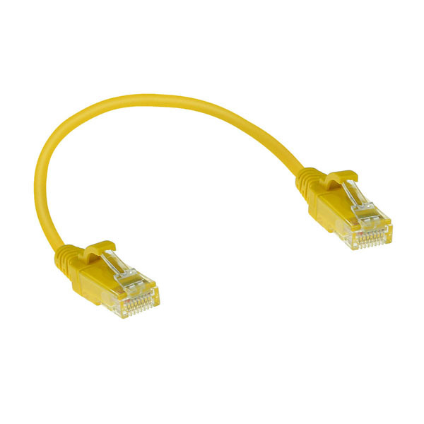 ACT Netwerkkabel |  Cat6 U/UTP | 0.15 meter (100% koper, LSZH, Slimline, Geel) DC9830 K060302386 - 1