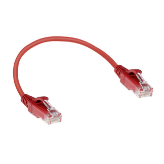 ACT Netwerkkabel |  Cat6 U/UTP | 0.15 meter (100% koper, LSZH, Slimline, Rood) DC9530 K060302384 - 1