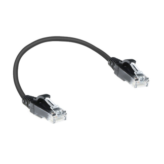 ACT Netwerkkabel |  Cat6 U/UTP | 0.15 meter (100% koper, LSZH, Slimline, Zwart) DC9930 K060302382 - 1