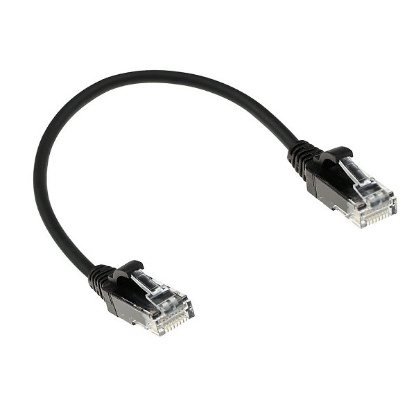 ACT Netwerkkabel |  Cat6 U/UTP | 0.25 meter (100% koper, LSZH, Slimline, Zwart) DC9952 K060302314 - 1