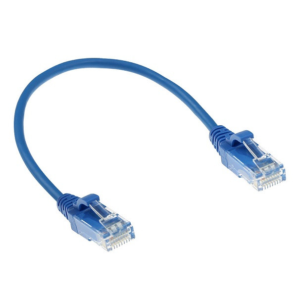 ACT Netwerkkabel |  Cat6 U/UTP | 1.5 meter (100% koper, LSZH, Slimline, Blauw) DC9651 K060302324 - 1