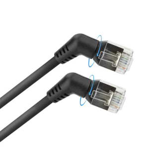 ACT Netwerkkabel | Cat6a U/FTP | 0.25 meter (100% koper, Slimline, Haaks, 360° draaibaar) DD1952 K010605052 - 1