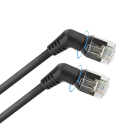 Netwerkkabel | Cat6a U/FTP | 0.5 meter (100% koper, Slimline, Haaks, 360° draaibaar)