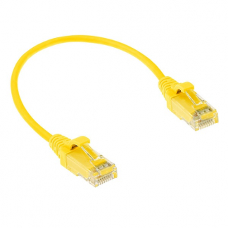 ACT Netwerkkabel - Cat6 U/UTP - 0.5 meter (100% koper, LSZH, Slimline, Geel) DC9800 K060302343 - 