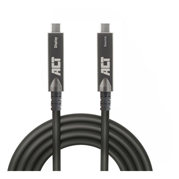 ACT Optische USB C naar USB C kabel | ACT | 3 meter | USB 3.2 (60W, 10 Gbps, 4K, Displayport Alt Mode, Glasvezel/Koper, Kevlar) AK4323 K180108151 - 2