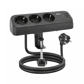 ACT Stekkerdoos 3-voudig | ACT | 1.5 meter (2x USB A, 1x USB C, Klem, Type F, 30W) AC2480 K010214441