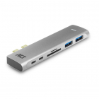 ACT Thunderbolt 3 dock | ACT (4K@30Hz, HDMI, USB C, USB A, Kaartlezer, PD pass through, Voor Macbook) AC7025 K120200085