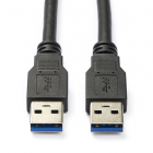 USB A naar USB A kabel | 2 meter | USB 3.0 (100% koper, Zwart)