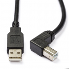 USB A naar USB B kabel | 1.8 meter | USB 2.0 (100% koper, Haaks)