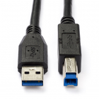 USB A naar USB B kabel | 5 meter | USB 3.0 (100% koper)