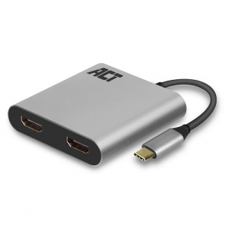 ACT USB C naar HDMI adapter | ACT | 0.12 meter (4K@60Hz, 2 x HDMI) AC7012 K010214135 - 