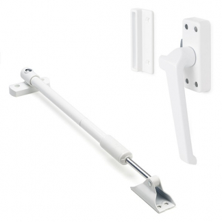AXA 2x Raamsluiting + Telescopische uitzetter | AXA (Rechts naar buiten draaiend, Wit)  K010808917
