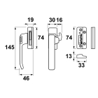 AXA 2x Raamsluiting met blinde bevestiging + Telescopische uitzetter | AXA (Links naar buiten draaiend, Aluminium)  K010808932 - 9