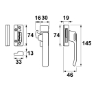 AXA 2x Raamsluiting met blinde bevestiging + Telescopische uitzetter | AXA (Rechts buiten draaiend, Zwart)  K010808943 - 9