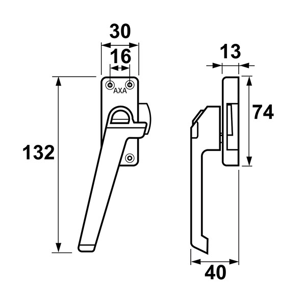 AXA 2x Raamsluiting met drukknop + Telescopische uitzetter | AXA (Links draaiend, Zwart)  K010808938 - 7