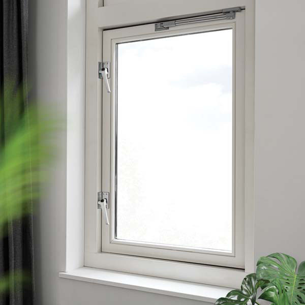 AXA 2x Raamsluiting met drukknop + Telescopische uitzetter | AXA (Rechts draaiend, Aluminium)  K010808929 - 6
