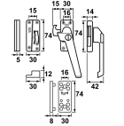 AXA 2x Raamsluiting met slot + Telescopische uitzetter | AXA (Rechts naar buiten draaiend, SKG*, Aluminium)  K010808931 - 10