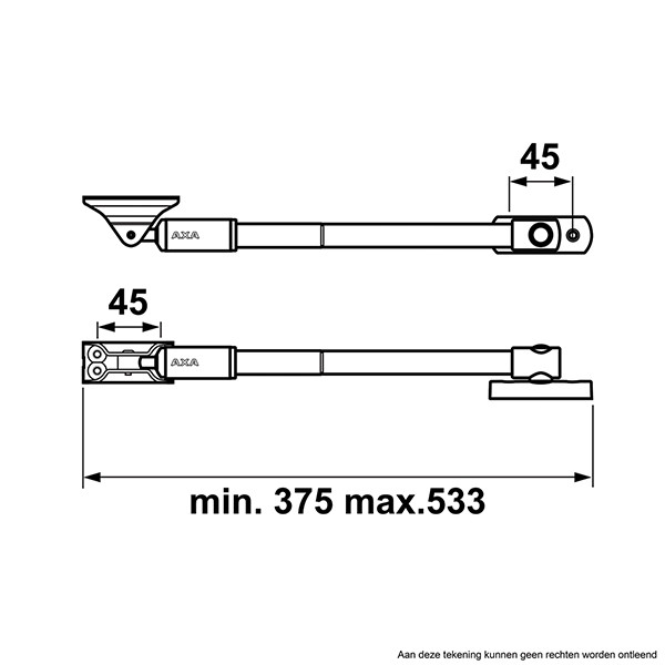 AXA 2x Raamsluiting met slot + Telescopische uitzetter | AXA (Rechts naar buiten draaiend, SKG*, Aluminium)  K010808931 - 7