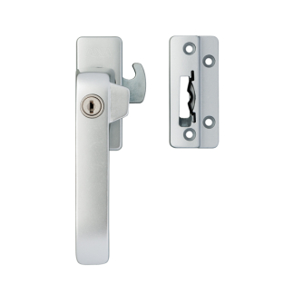 AXA 2x Raamsluiting met slot en blinde bevestiging + Telescopische uitzetter | AXA (Links naar buiten draaiend, SKG*, Aluminium)  K010808934 - 6