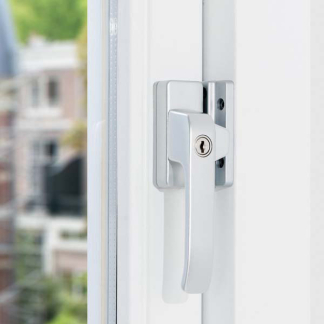AXA 2x Raamsluiting met slot en blinde bevestiging + Telescopische uitzetter | AXA (Links naar buiten draaiend, SKG*, Aluminium)  K010808934 - 7