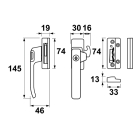 AXA 2x Raamsluiting met slot en blinde bevestiging + Telescopische uitzetter | AXA (Links naar buiten draaiend, SKG*, Wit)  K010808924 - 9