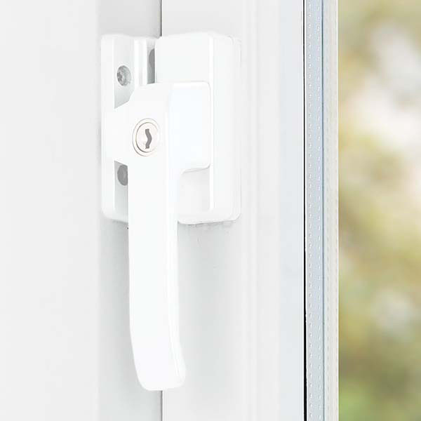 AXA 2x Raamsluiting met slot en blinde bevestiging  + Telescopische uitzetter | AXA (Rechts naar buiten draaiend, SKG*, Wit)  K010808925 - 4