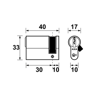 AXA Cilinder | AXA | 30/10 mm (Enkel, SKG**) 72130008 K010808360 - 