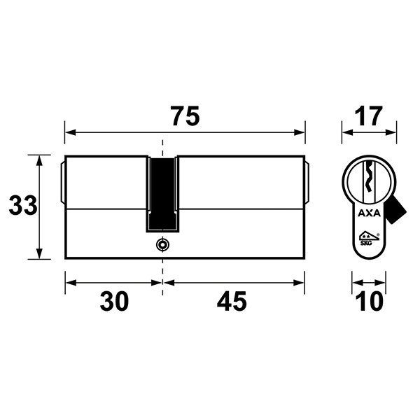 AXA Cilinder | AXA | 30/45 mm | 2 stuks (Dubbel, SKG**, 6 sleutels) 72110308G2 K010808342 - 4
