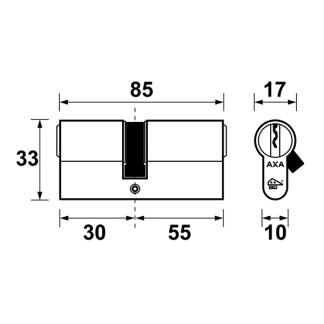 AXA Cilinder | AXA | 30/55 mm (Dubbel, SKG**, 3 sleutels) 72110508 K010808346 - 3