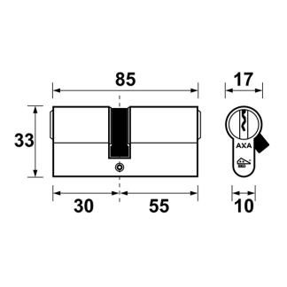 AXA Cilinder | AXA | 30/55 mm (Dubbel, SKG**) 72110508 K010808346 - 